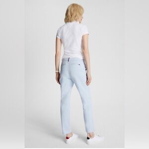 Tommy Hilfiger Slim Fit Essential Solid Light Baby Blue Chino Pants Trousers 8