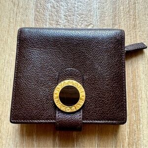 BVLGARI Pebbled Calf Leather Trifold Wallet