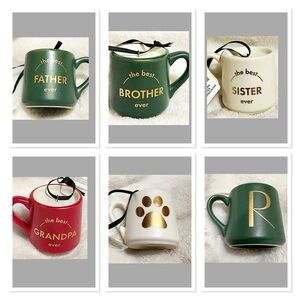 🆕 Various Indigo-Branded Ceramic Mini Mugs, Mug Ornaments