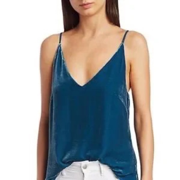 L’Agence Gabriella silk velvet camisole blouse cortez blue luxury - Picture 1 of 6