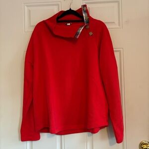 NWT J. Crew Tartan Button Neck Pullover Sweatshirt