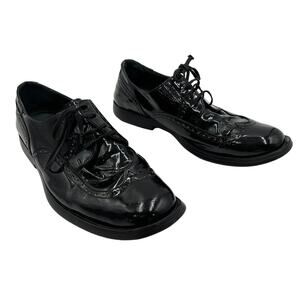 Camper 1910 Patent Leather Oxfords Wingtip 23242 Black Dark Academia