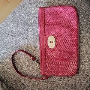 Fossil Wristlet Wallet Pouch in Pink