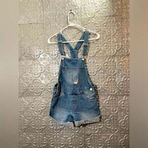 Levi's Kid's Blue Jean Denim Dungarees overalls shorts girls 14 juniors xs