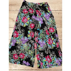 Slinky Brand cropped wide leg Hawaiin pants size medium tropical style 905SF11Y9