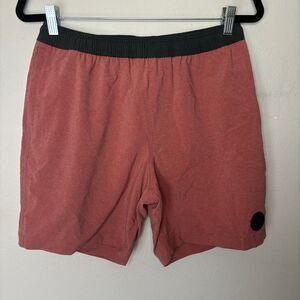 Chubbies Shorts Men's Medium 7" The Gym‎ Swim The Hot Links Red Black Drawstring