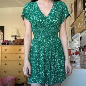 Green floral dress