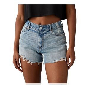 American Eagle AE Strigid Super High Waist Relaxed Ripped Denim Short Size 10