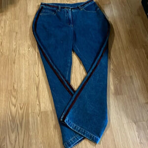 Jeanology Women’s Jeans Mid Rise Straight Side Strip. Size 12. NWOT