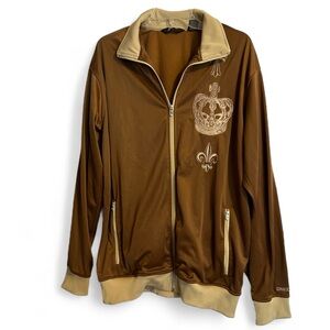 SEAN JOHN L Vintage Jacket Breaking Bad Badger Mocha Brown‎ Skater Embroidery