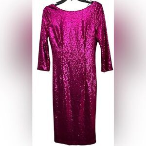 Lulus Hot Pink Sequin Dress Small