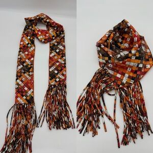 Authentic NEW Hermes fringed silk muffler