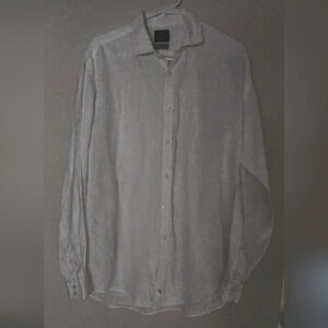 TD Thomas Dean Long Sleeve Linen Button-down Shirt Sz XL/TG