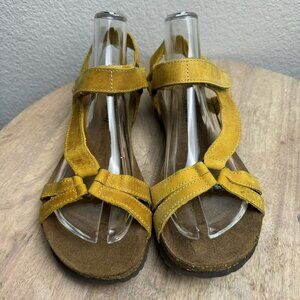 Sundance Womens Yellow Leather Strappy Sandals Size 38/7.5 Cork