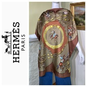 Hermes Paris Jean De Fougerolle "Pampa" Silk Scarf 90cm