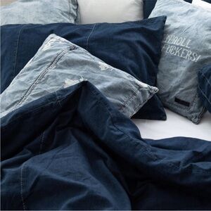 One Teaspoon Denim Duvet Bedding Set Queen Midnight Navy Blue