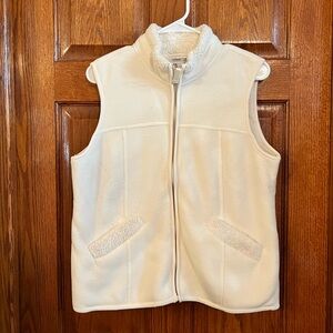 Coldwater Creek Medium Ivory Fleece Zippered Vest