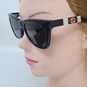 Gucci Sunglasses Cat Eye Mother of Pearl Black Gray GG0598S 001 53-18-145