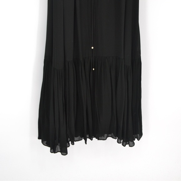 NEW Banana Republic Flounce Hem Midi Dress V-Neck Sleeveless in Black Women's M - Picture 7 of 12