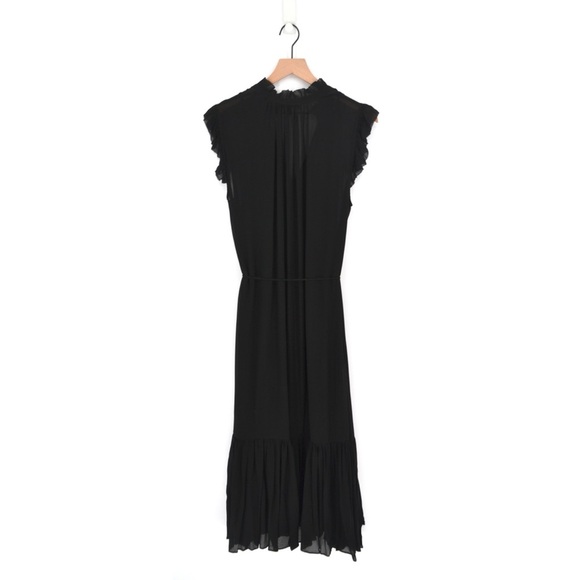 NEW Banana Republic Flounce Hem Midi Dress V-Neck Sleeveless in Black Women's M - Picture 4 of 12