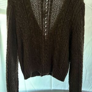 American eagle‎ NWT Brown Cropped Cardigan L