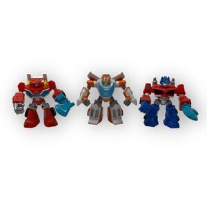 Hasbro Transformers Rescue Bots Lot Of 3 Optimus Prime Blades Heat Wave Posable