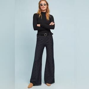 Anthropologie Cartonnier Jacquard Dot Trousers in Black