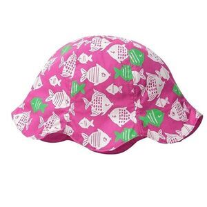 NWT Gymboree Big Girl 100% Cotton Fish Pink Reversible Sun Beach Hat