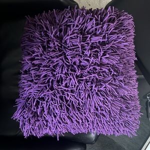 CRATE AND BARREL Purple Frilly Canvas Pillow