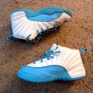 Jordan 12 Toddlers Sz 10c Retro Emoji White University Blue DQ4367 114 PRE-OWNED