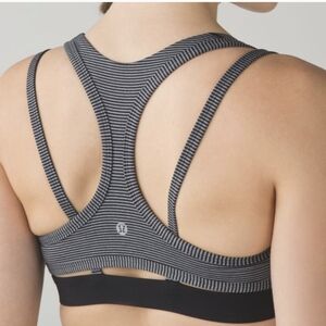 Lululemon Splendour Bra Tonka Stripe Black Heathered Slate / Black