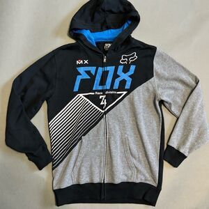 FOX Racing Black/Blue/Grey Zip-Up Hoodie