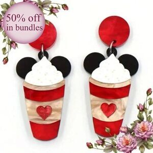 Acrylic Ice Cream Cone & mouse ears Shaped Stud Earrings Disney