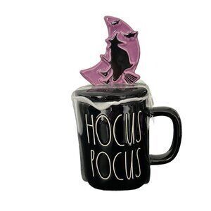 RAE DUNN Hocus Pocus Halloween Mug Crescent Witch Moon Topper Artisan Mug