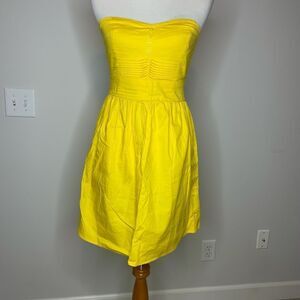 BeBop- Yellow Strapless Sweetheart Dress w/Buttons