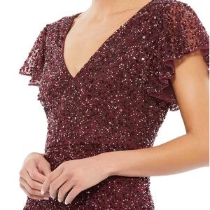 (118) BNWT Mac Duggal A10801 - Flutter Sleeve Sequin Cocktail Dress A10801