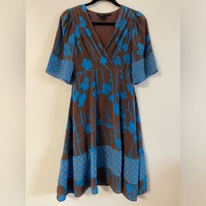 Marc Jacobs V-Neck Silk Midi Dress Size 4