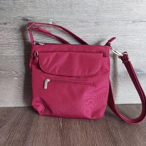 NEW Travelon Anti-Theft Classic Mini Shoulder Bag - Cranberry