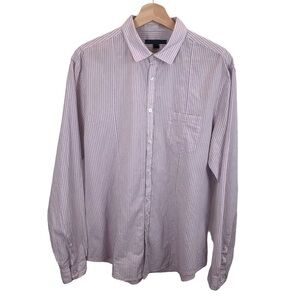 John Varvatos sz M Lavender Striped Cotton Button Up Slim Fit Men’s Dress Shirt