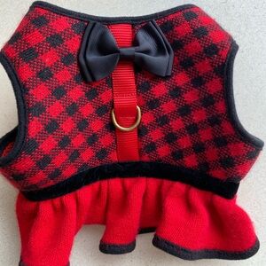 Top Paw Red & Black Dog Dress with ruffles size medium