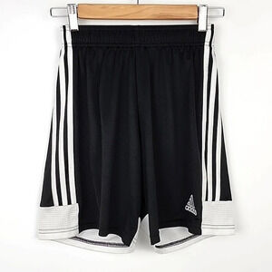 Adidas Black  White Unisex Youth Lightweight Athletic Training Mesh Shorts Small