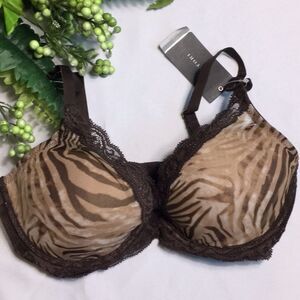 Feathers Zebra Print Bra Lightly Padded Underwire