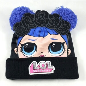 MAD Engine L.O.L Surprise! Character Doll  Face Kids Winter Hat 3D Pom Pom