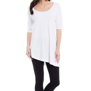 Bryn Walker Una Short Sleeve Asymmetric Hem Top