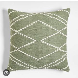 Crate & Barrel Byzan 23"x23" Sage Green Kilim Throw Pillow with Feather Insert