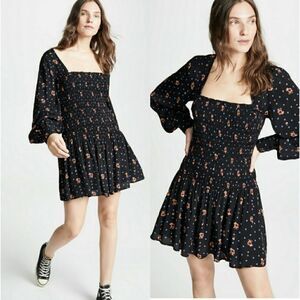 Free People Two Faces Printed Mini Dress