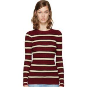 Étoile Isabel Marant Etoile Burgundy Striped Derring Pullover: XS | US2, FR34