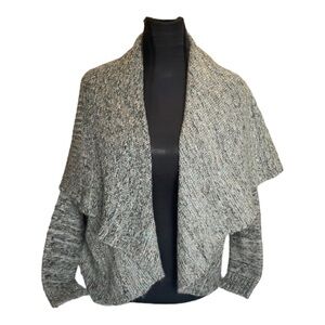 Maison Scotch Grey Knit Mohair Wool Blend Cardigan