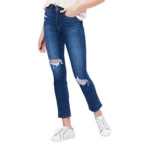 PAIGE JEANS High-Rise Hoxton Slim Hampton Destructed Jean ~NWT~