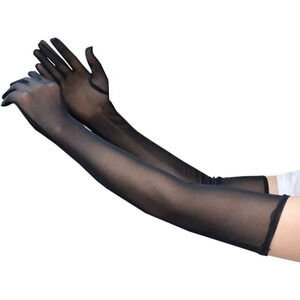 Women Black Sheer Gloves for Women Girl Opera Halloween  Costume